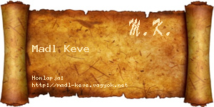 Madl Keve névjegykártya